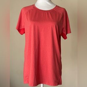 Avia Activewear Women's Short Sleeve T-shirt in Coral Size Large